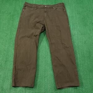 Orvis Five Pocket Pants Mens 40x30 (40x26.5) Green Stretch Cotton **Hemmed**